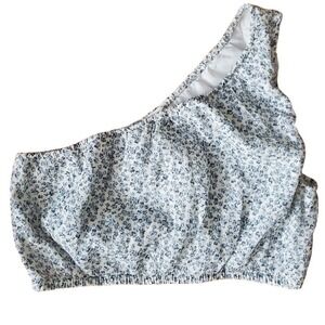 American Eagle Blue and White Crop‎ Top